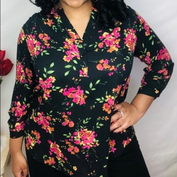 Nanette Lepore floral blouse size 1X - Picture 1 of 6